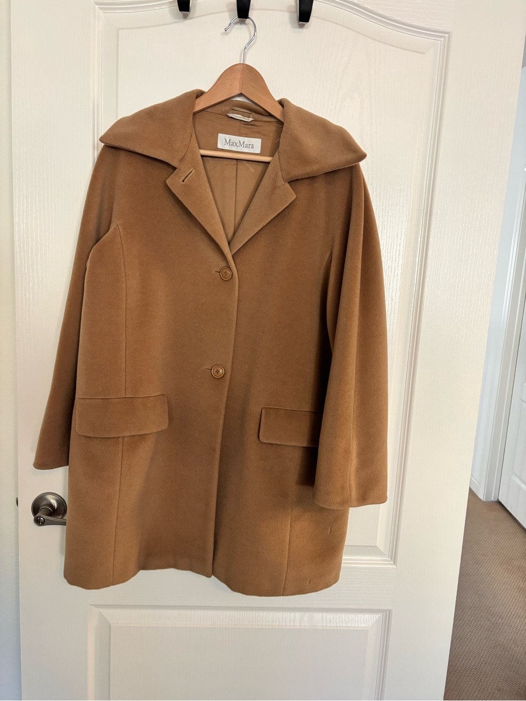 Maxmara Warm Camel Wool Pea Coat
